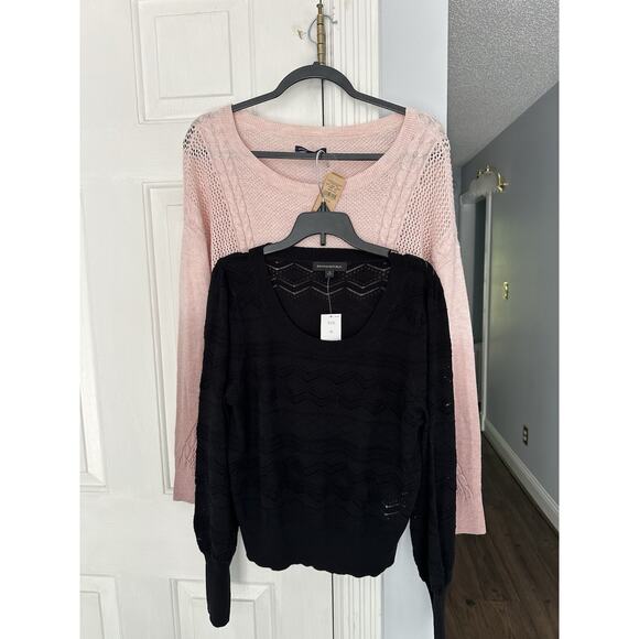 NWT Lot X 2 Lightweight Eyelet Sweaters Sz Med American Eagle Banana Republic - Picture 2 of 14